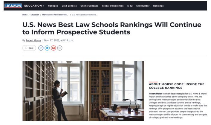 哪些院校要退出US News排名？6所世界名校法學(xué)院官宣退出US News排名